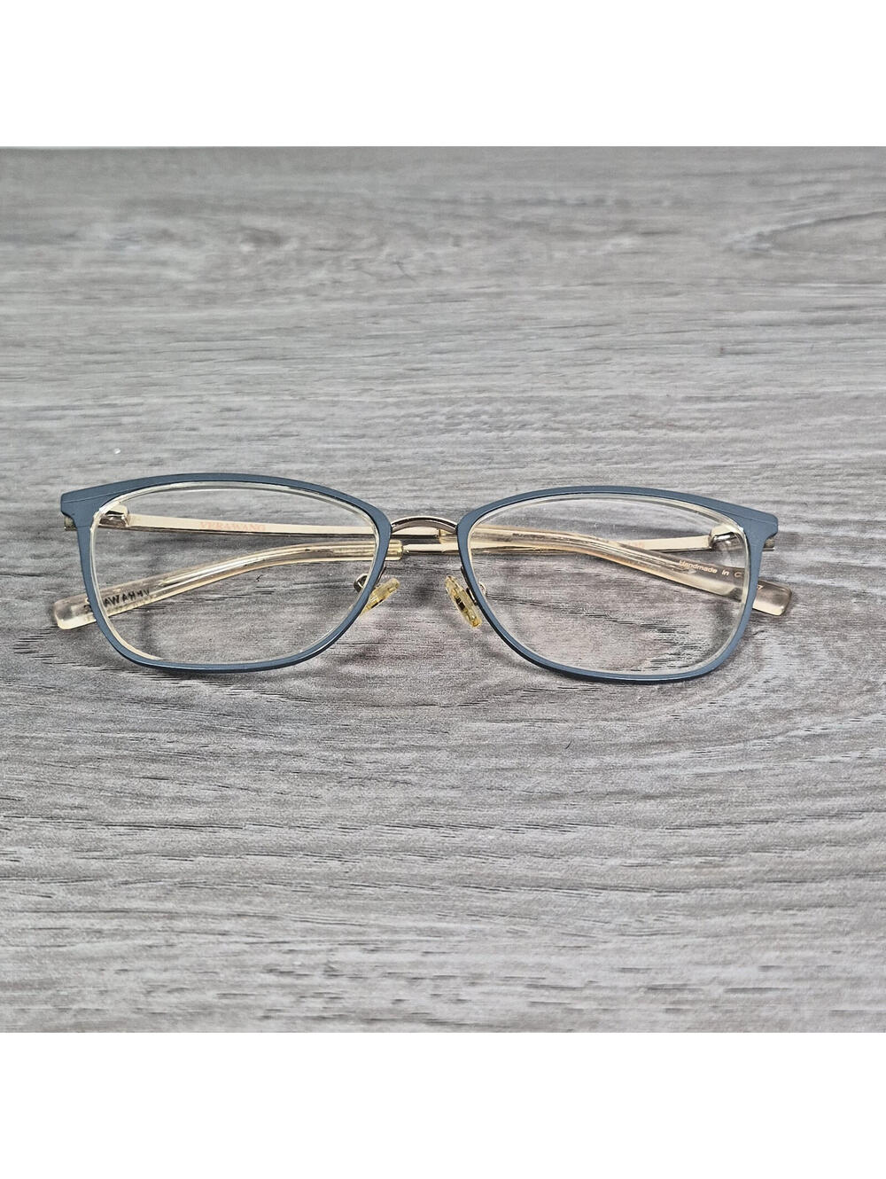 Vera Wang Eyeglass Frames Pilar BL 53 15-135 Semi Cat Eye Gray Blue Gold